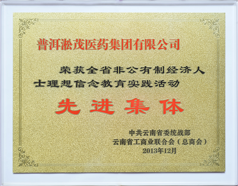 2013年—云南省非公有制經(jīng)濟(jì)人士理想信念教育實(shí)踐活動 先進(jìn)集體